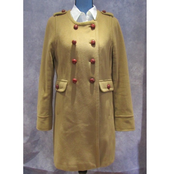 Lands' End Brown Wool Blend Double Breasted Coat - Picture 2 of 6